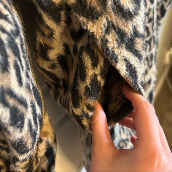 RD STYLE LEOPARD PRINT OVERCOAT WITH HOOD, POCKETS AND BUTTON FRONT SIZE SMALL - Picture 7 of 16